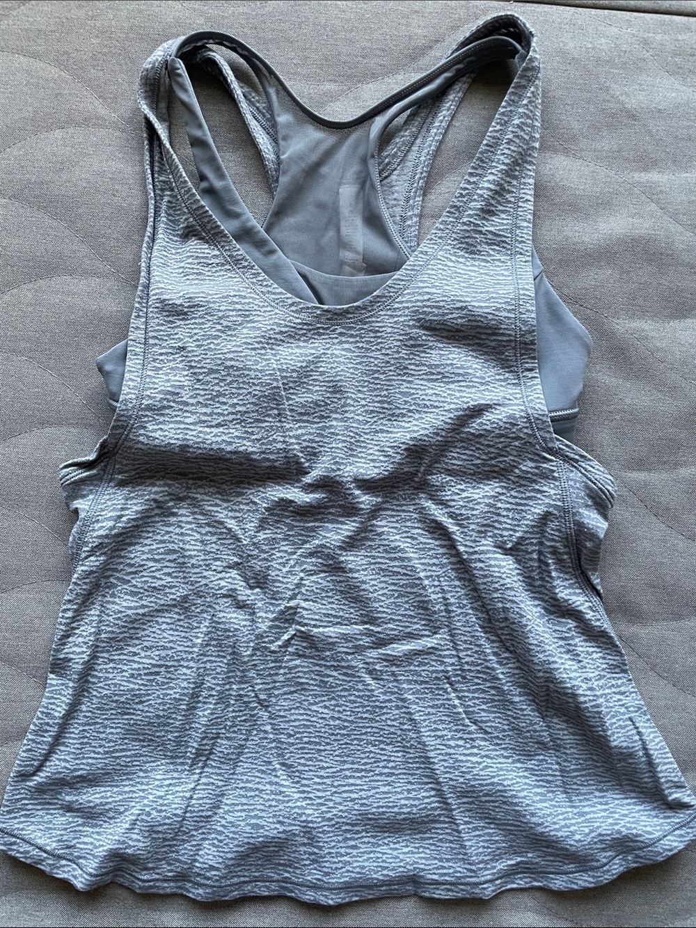 lululemon athletica gray patterned racerback tank